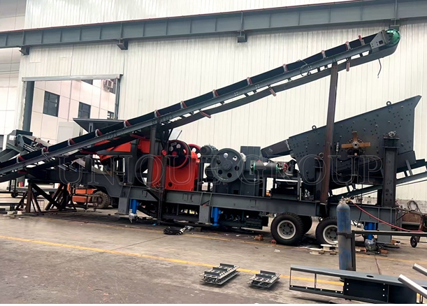 50tph mobile crushing plant is installed in factory.